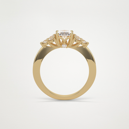 Oval Cluster Engagement Ring – 1.33 CT Lab-Created Brilliance in 10K/14K/18K Gold