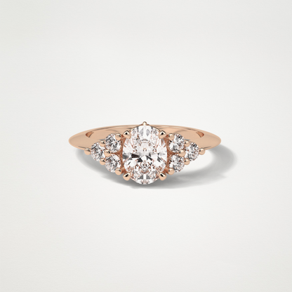 Oval Cluster Engagement Ring – 1.33 CT Lab-Created Brilliance in 10K/14K/18K Gold