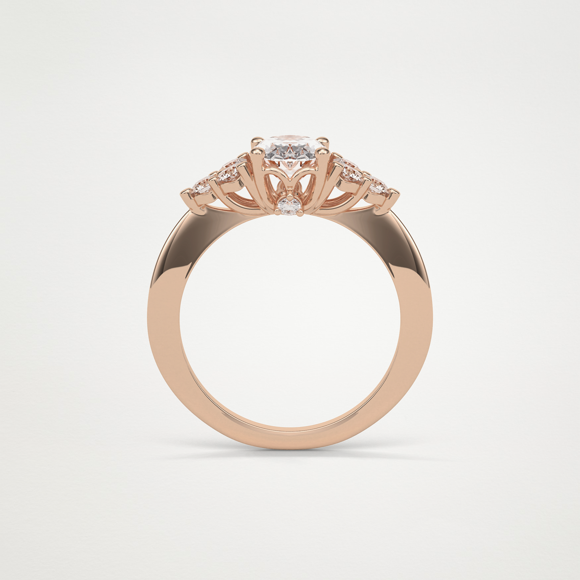 Oval Cluster Engagement Ring – 1.33 CT Lab-Created Brilliance in 10K/14K/18K Gold