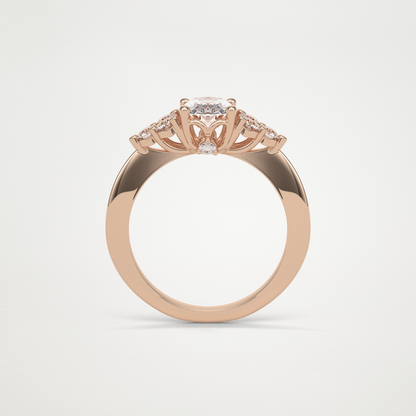 Oval Cluster Engagement Ring – 1.33 CT Lab-Created Brilliance in 10K/14K/18K Gold