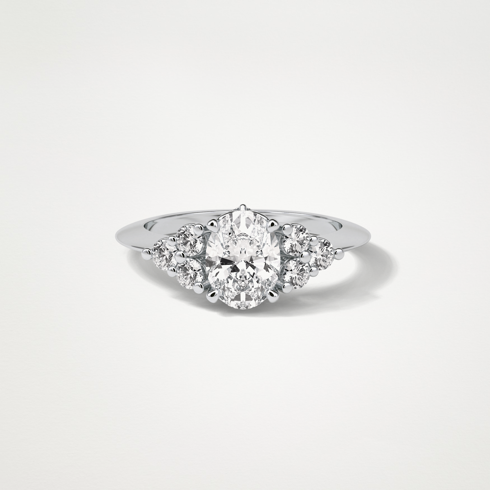 Oval Cluster Engagement Ring – 1.33 CT Lab-Created Brilliance in 10K/14K/18K Gold