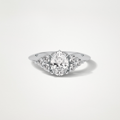 Oval Cluster Engagement Ring – 1.33 CT Lab-Created Brilliance in 10K/14K/18K Gold