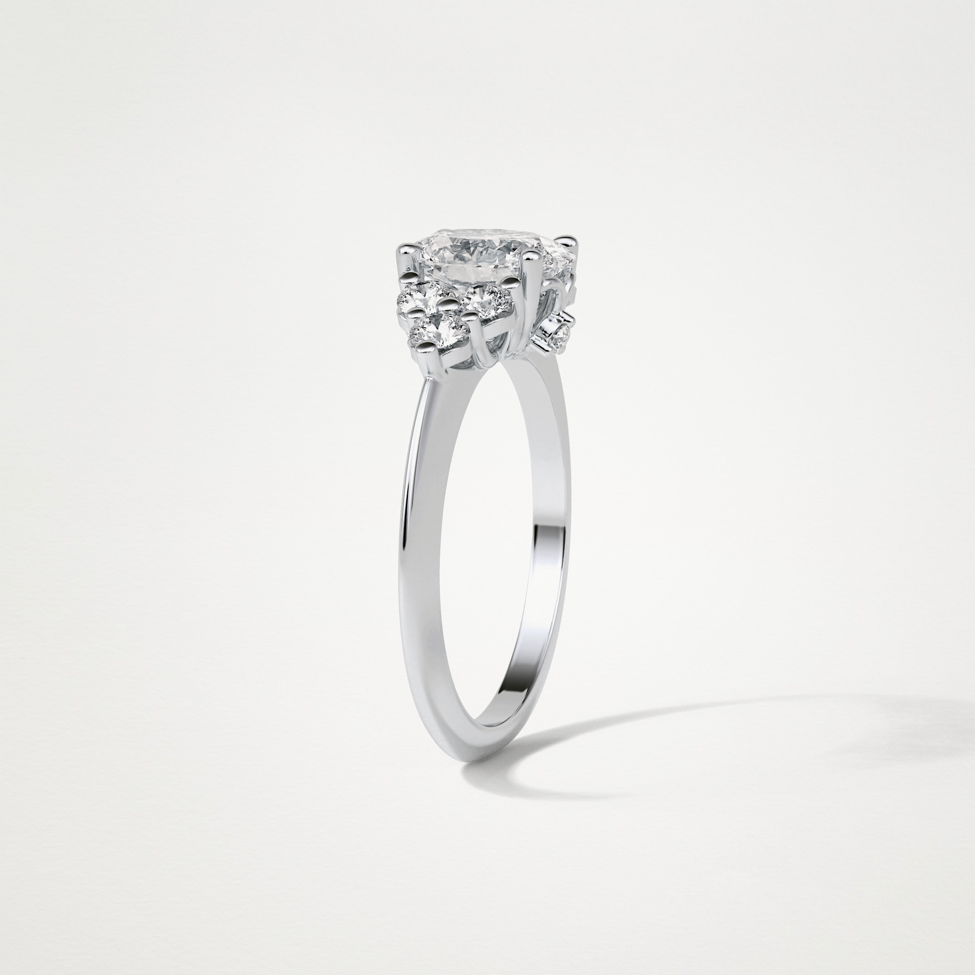 Oval Cluster Engagement Ring – 1.33 CT Lab-Created Brilliance in 10K/14K/18K Gold