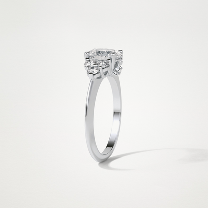 Oval Cluster Engagement Ring – 1.33 CT Lab-Created Brilliance in 10K/14K/18K Gold
