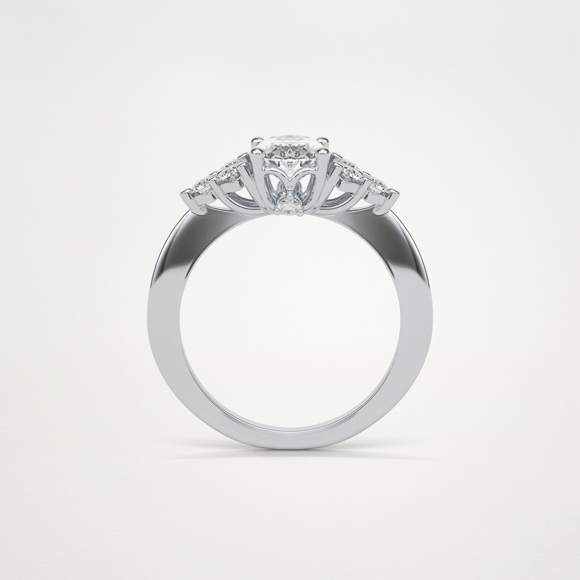 Oval Cluster Engagement Ring – 1.33 CT Lab-Created Brilliance in 10K/14K/18K Gold