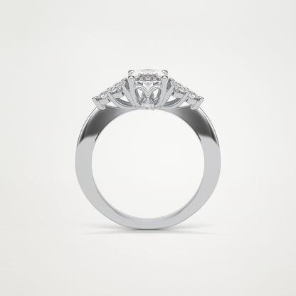 Oval Cluster Engagement Ring – 1.33 CT Lab-Created Brilliance in 10K/14K/18K Gold
