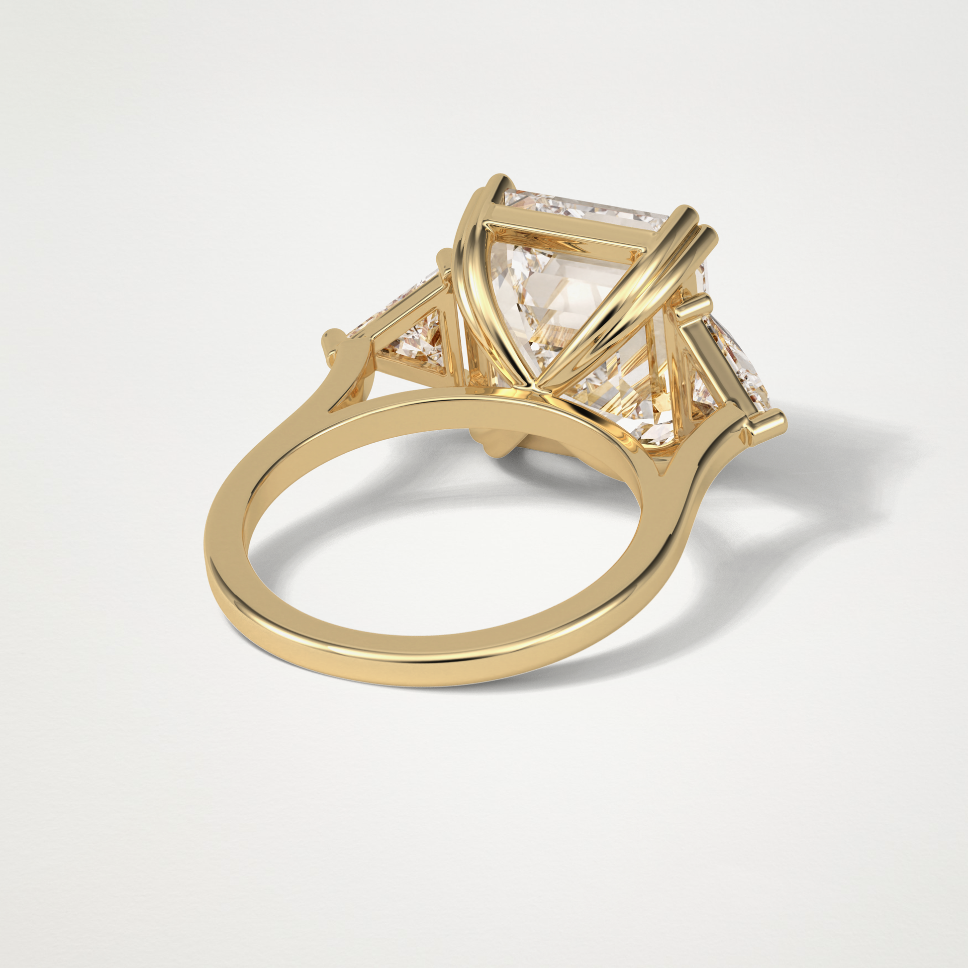 Asscher 3 Stone Engagement Ring – 6.34 CT Lab-Created Brilliance in 10K/14K/18K Gold