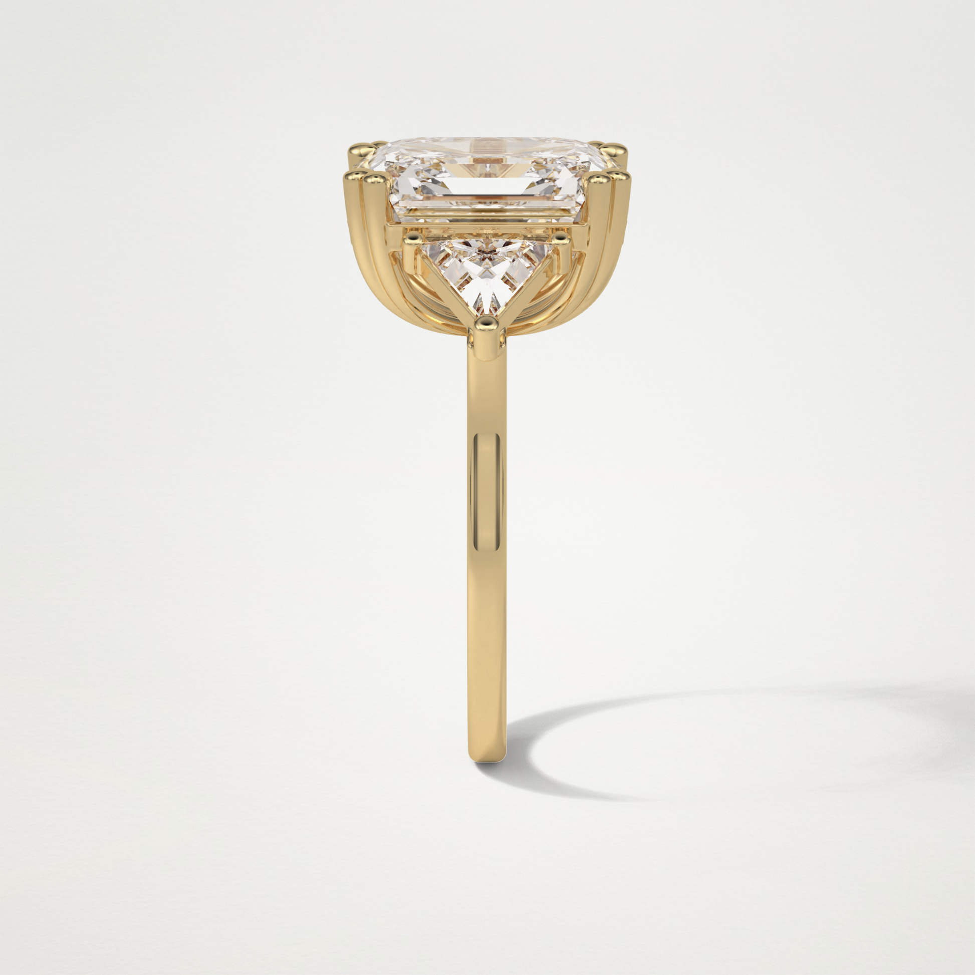 Asscher 3 Stone Engagement Ring – 6.34 CT Lab-Created Brilliance in 10K/14K/18K Gold