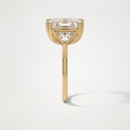 Asscher 3 Stone Engagement Ring – 6.34 CT Lab-Created Brilliance in 10K/14K/18K Gold