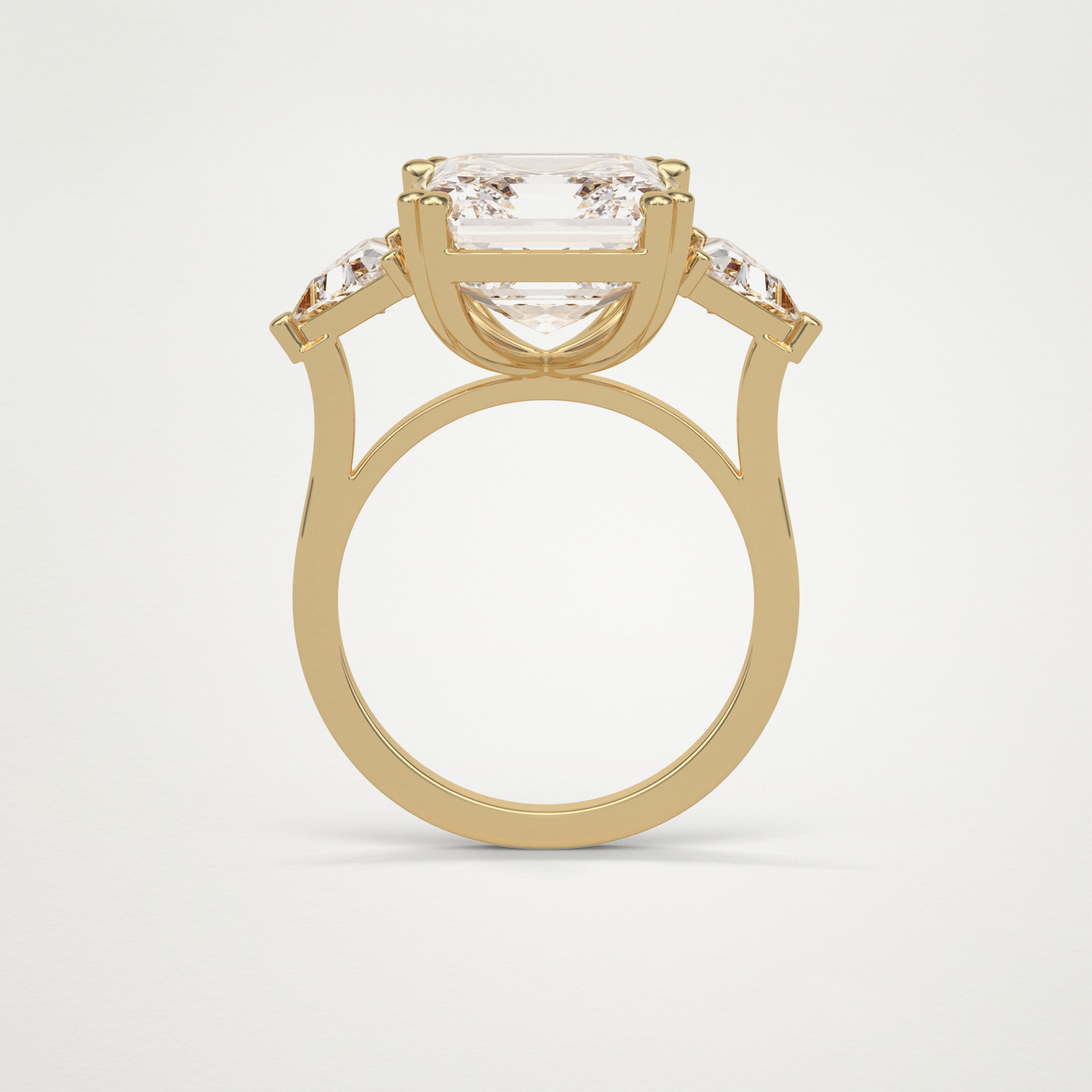 Asscher 3 Stone Engagement Ring – 6.34 CT Lab-Created Brilliance in 10K/14K/18K Gold