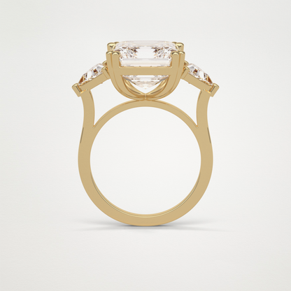 Asscher 3 Stone Engagement Ring – 6.34 CT Lab-Created Brilliance in 10K/14K/18K Gold