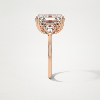 Asscher 3 Stone Engagement Ring – 6.34 CT Lab-Created Brilliance in 10K/14K/18K Gold