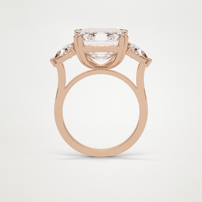 Asscher 3 Stone Engagement Ring – 6.34 CT Lab-Created Brilliance in 10K/14K/18K Gold