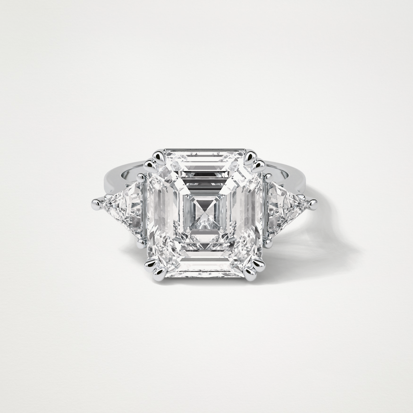 Asscher 3 Stone Engagement Ring – 6.34 CT Lab-Created Brilliance in 10K/14K/18K Gold