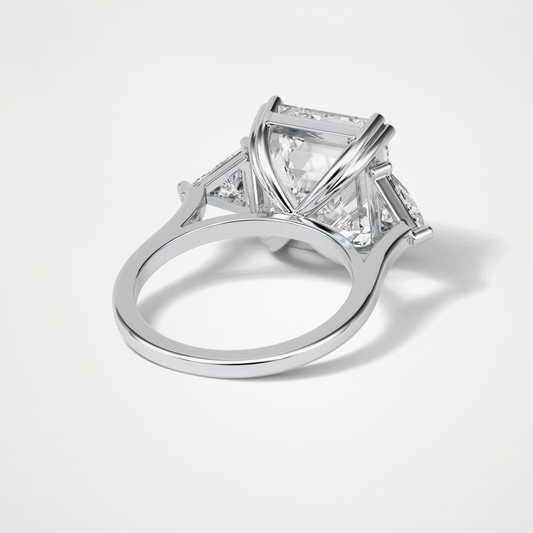 Asscher 3 Stone Engagement Ring – 6.34 CT Lab-Created Brilliance in 10K/14K/18K Gold