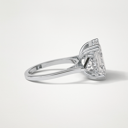 Asscher 3 Stone Engagement Ring – 6.34 CT Lab-Created Brilliance in 10K/14K/18K Gold