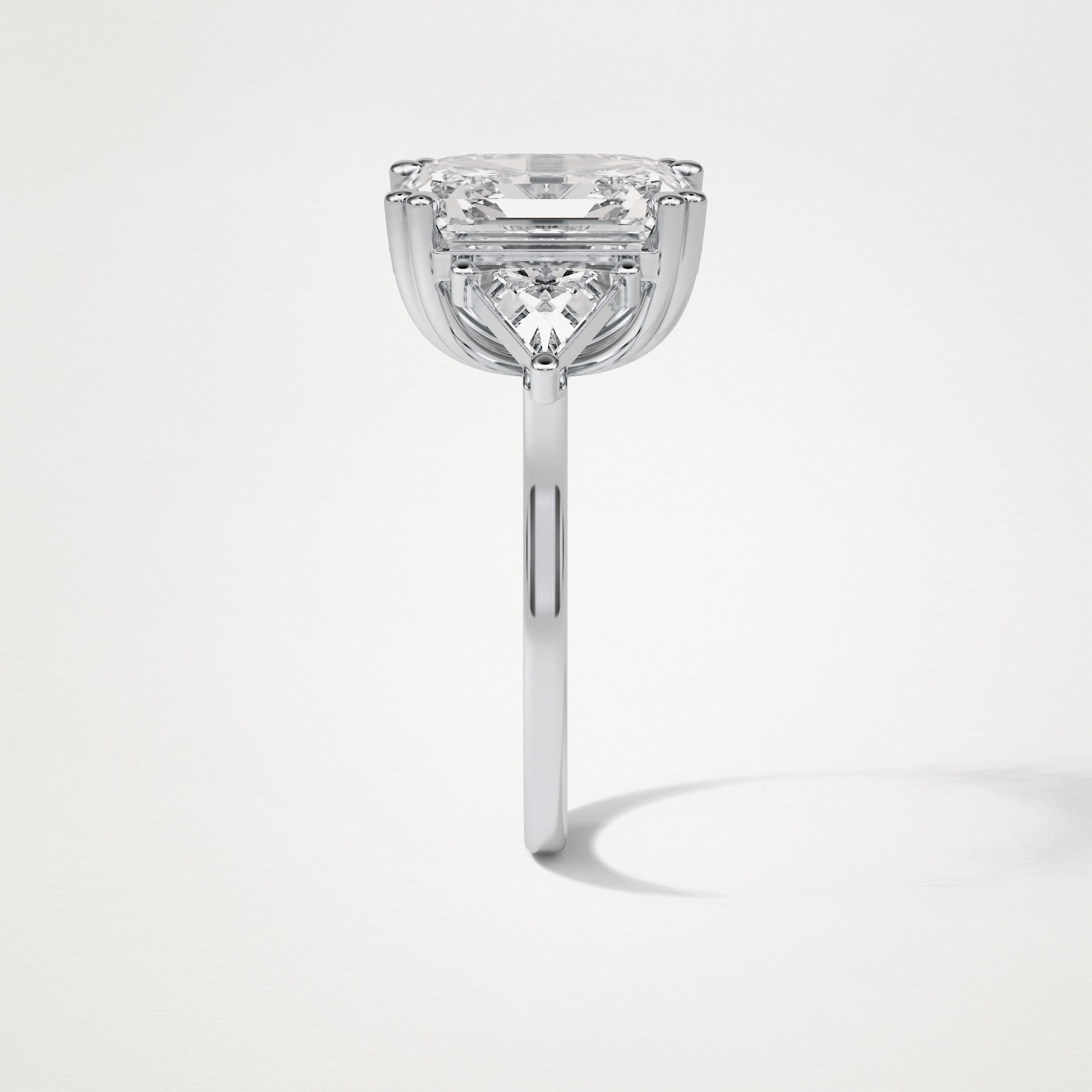 Asscher 3 Stone Engagement Ring – 6.34 CT Lab-Created Brilliance in 10K/14K/18K Gold