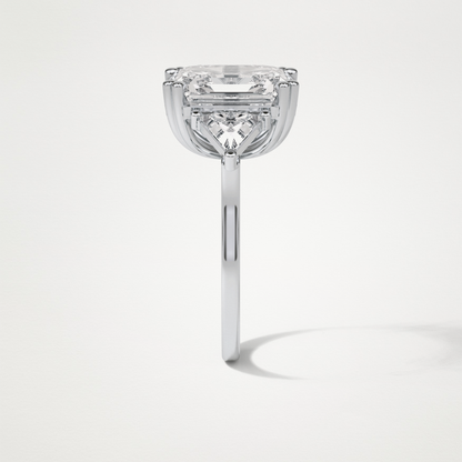 Asscher 3 Stone Engagement Ring – 6.34 CT Lab-Created Brilliance in 10K/14K/18K Gold