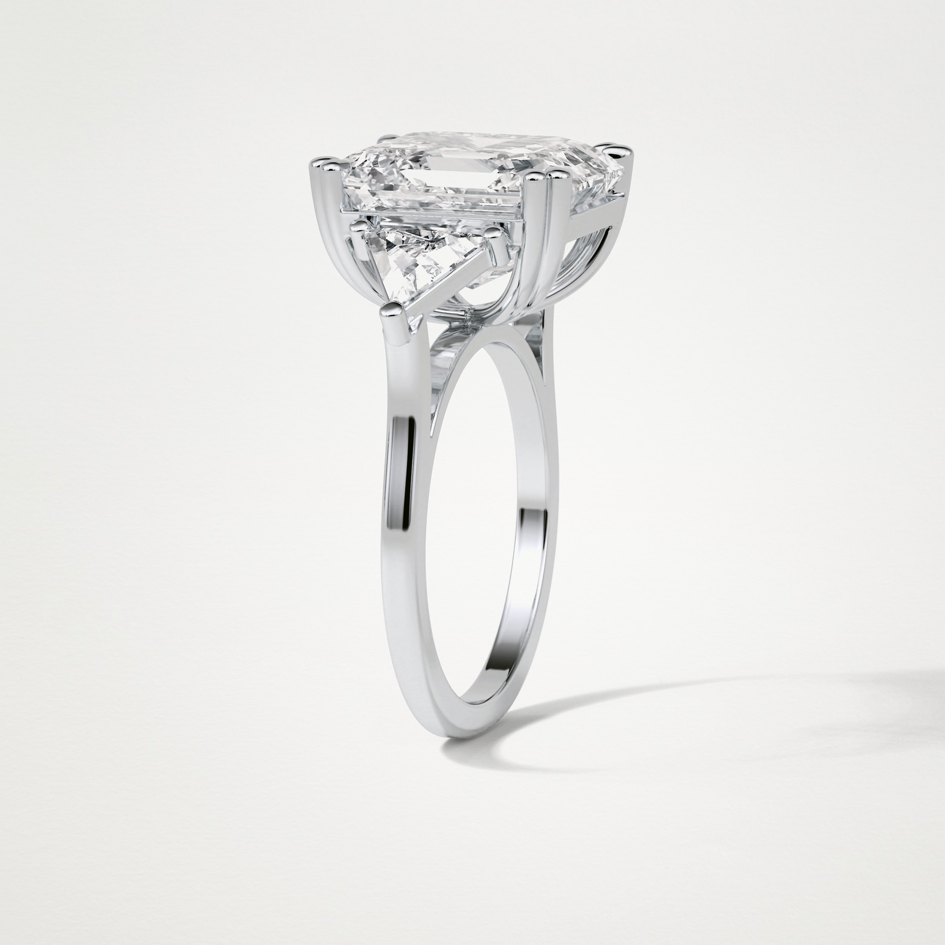 Asscher 3 Stone Engagement Ring – 6.34 CT Lab-Created Brilliance in 10K/14K/18K Gold