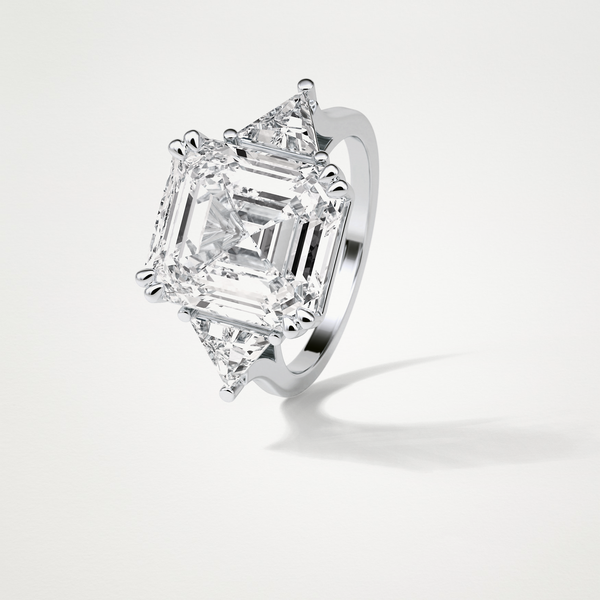 Asscher 3 Stone Engagement Ring – 6.34 CT Lab-Created Brilliance in 10K/14K/18K Gold