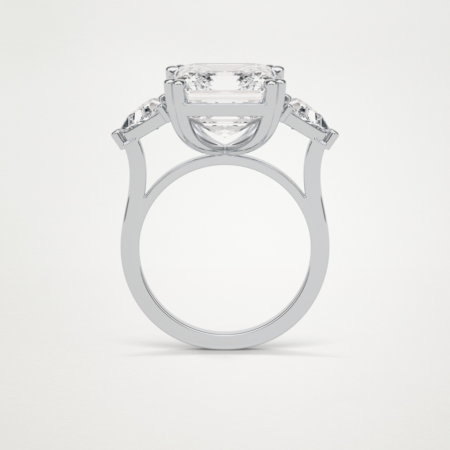 Asscher 3 Stone Engagement Ring – 6.34 CT Lab-Created Brilliance in 10K/14K/18K Gold