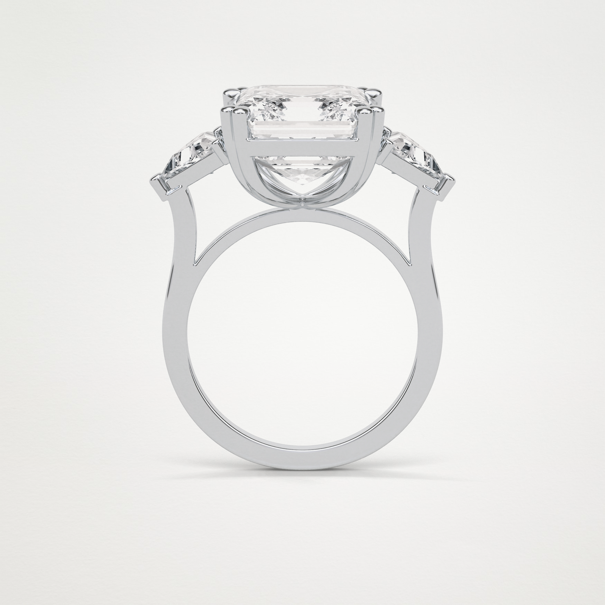 Asscher 3 Stone Engagement Ring – 6.34 CT Lab-Created Brilliance in 10K/14K/18K Gold