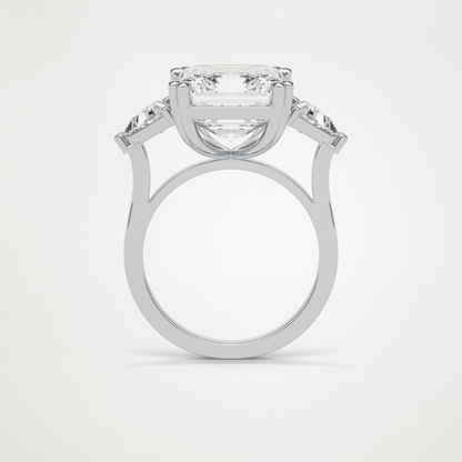 Asscher 3 Stone Engagement Ring – 6.34 CT Lab-Created Brilliance in 10K/14K/18K Gold