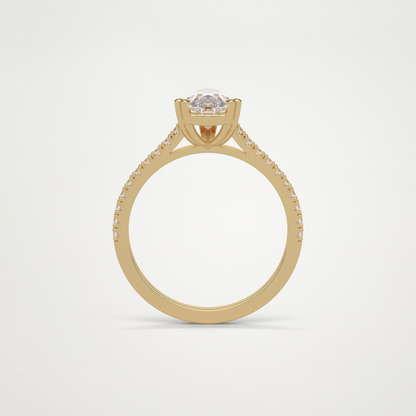 Pear Pave Engagement Ring – 1.33 CT Lab-Created Brilliance in 10K/14K/18K Gold