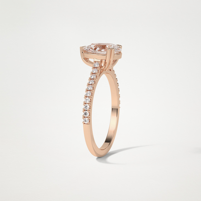 Pear Pave Engagement Ring – 1.33 CT Lab-Created Brilliance in 10K/14K/18K Gold