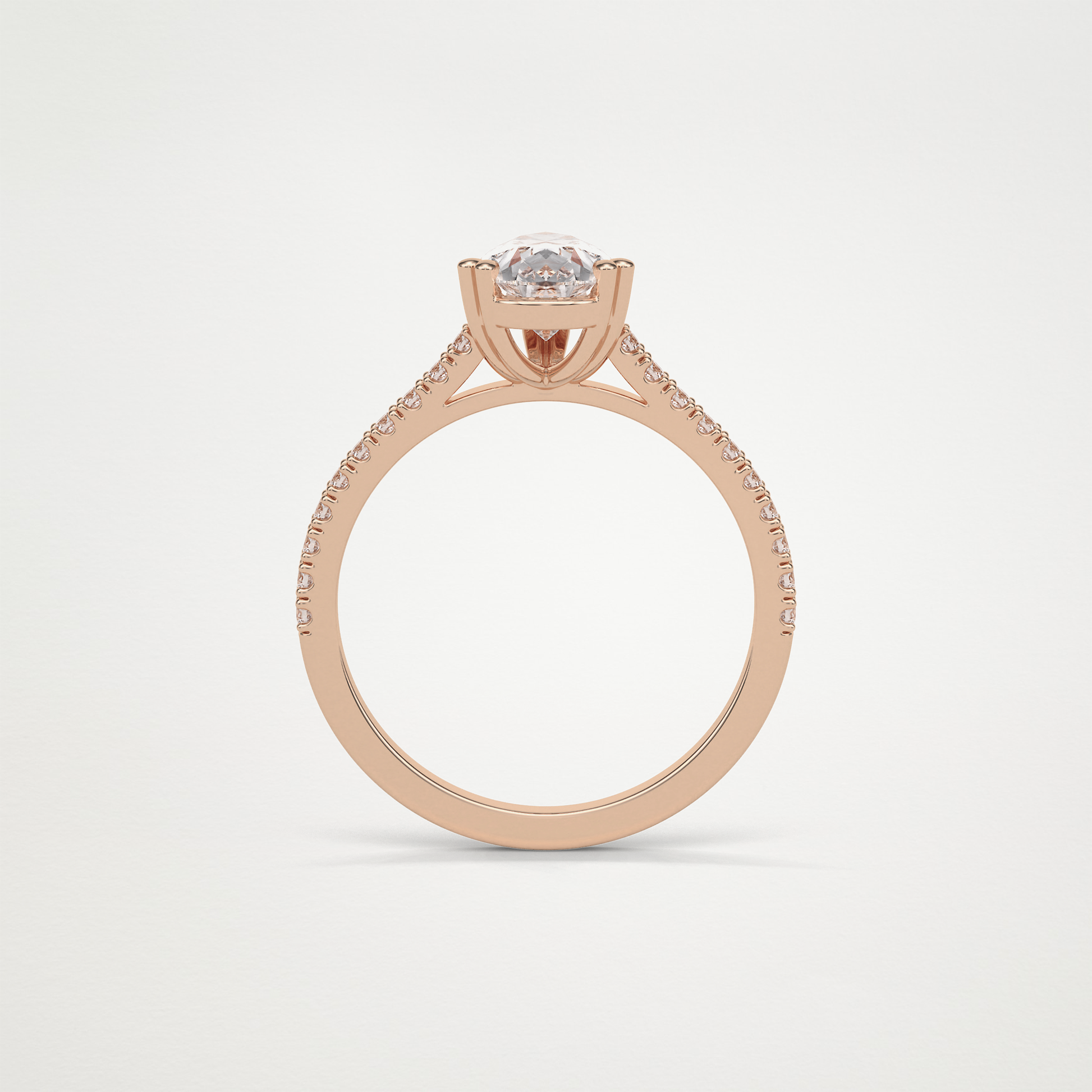 Pear Pave Engagement Ring – 1.33 CT Lab-Created Brilliance in 10K/14K/18K Gold