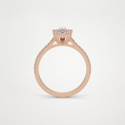 Pear Pave Engagement Ring – 1.33 CT Lab-Created Brilliance in 10K/14K/18K Gold
