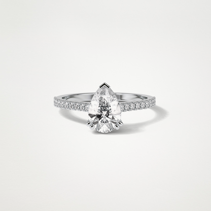 Pear Pave Engagement Ring – 1.33 CT Lab-Created Brilliance in 10K/14K/18K Gold
