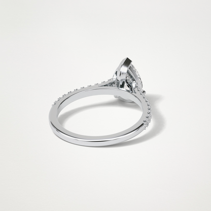 Pear Pave Engagement Ring – 1.33 CT Lab-Created Brilliance in 10K/14K/18K Gold