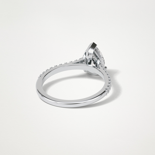 Pear Pave Engagement Ring – 1.33 CT Lab-Created Brilliance in 10K/14K/18K Gold