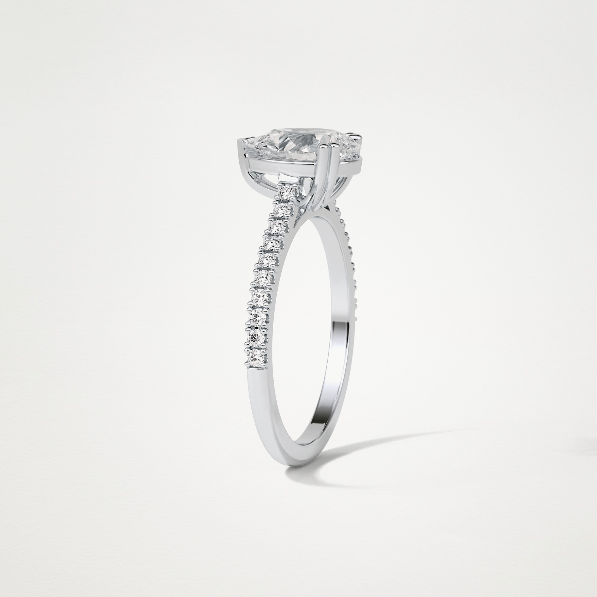 Pear Pave Engagement Ring – 1.33 CT Lab-Created Brilliance in 10K/14K/18K Gold