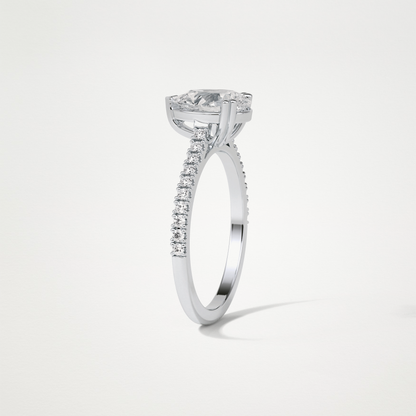 Pear Pave Engagement Ring – 1.33 CT Lab-Created Brilliance in 10K/14K/18K Gold
