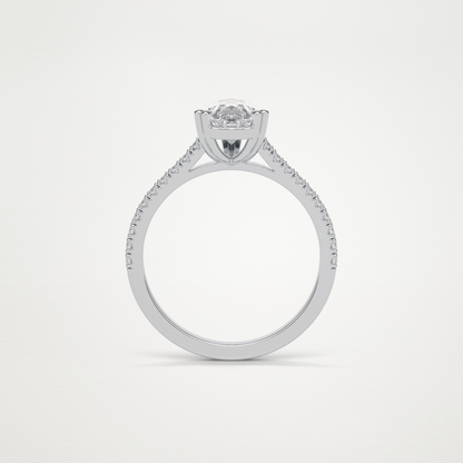 Pear Pave Engagement Ring – 1.33 CT Lab-Created Brilliance in 10K/14K/18K Gold