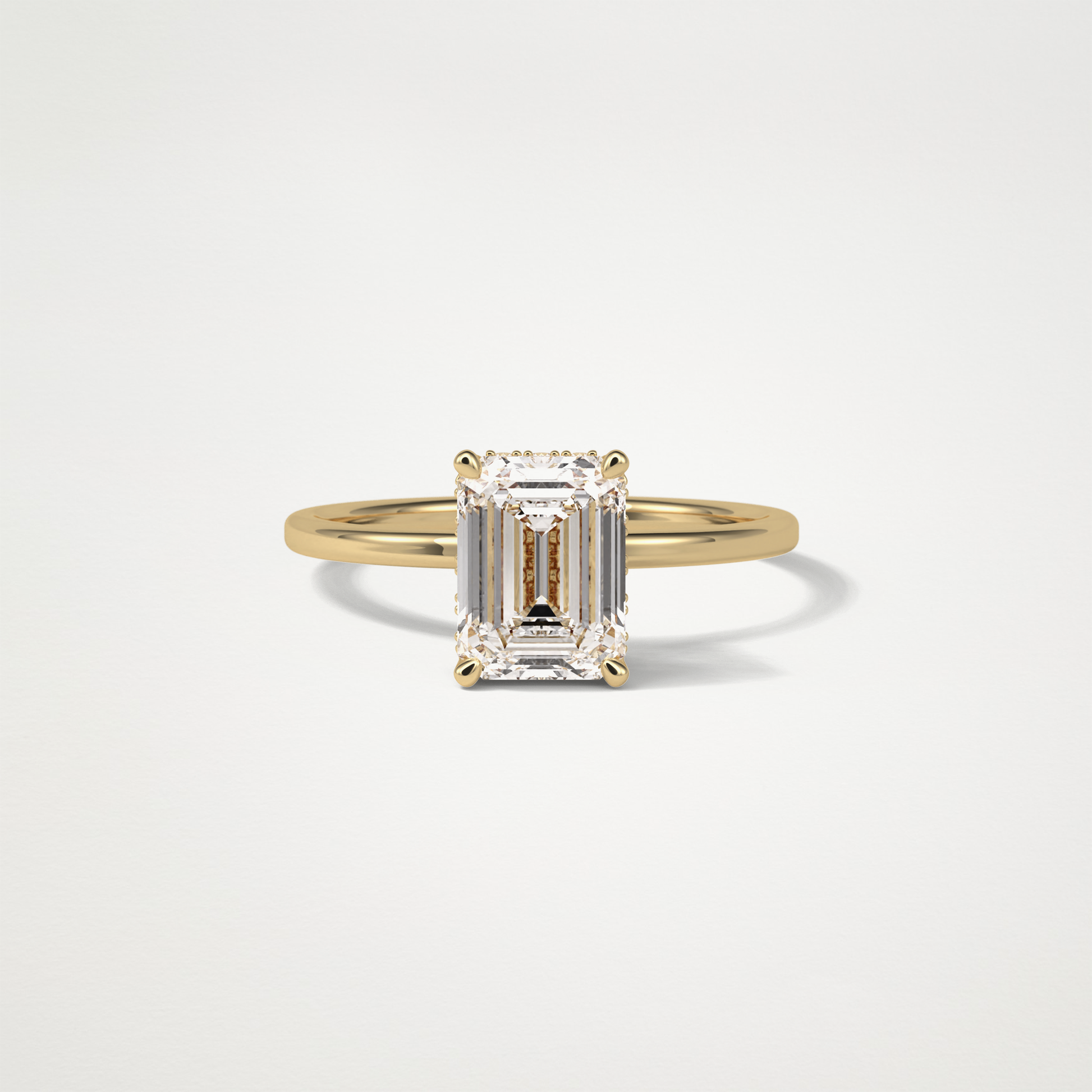Emerald Hidden Halo Engagement Ring – 1.33 CT Lab-Created Brilliance in 10K/14K/18K Gold