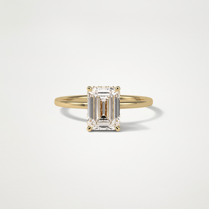 Emerald Hidden Halo Engagement Ring – 1.33 CT Lab-Created Brilliance in 10K/14K/18K Gold