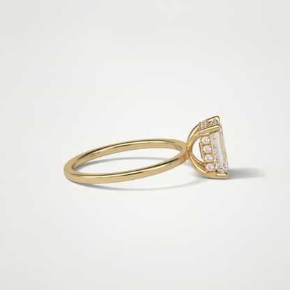 Emerald Hidden Halo Engagement Ring – 1.33 CT Lab-Created Brilliance in 10K/14K/18K Gold