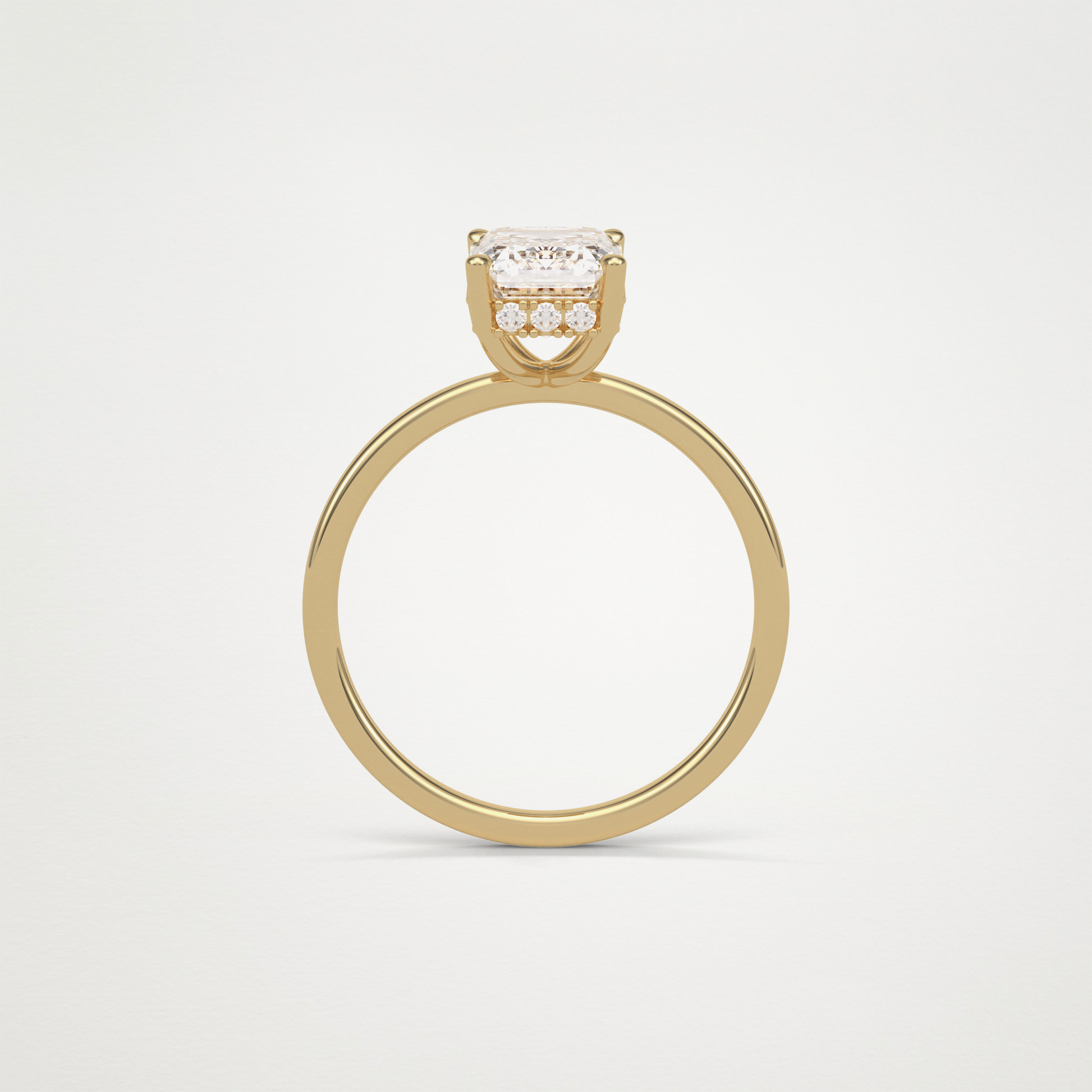 Emerald Hidden Halo Engagement Ring – 1.33 CT Lab-Created Brilliance in 10K/14K/18K Gold
