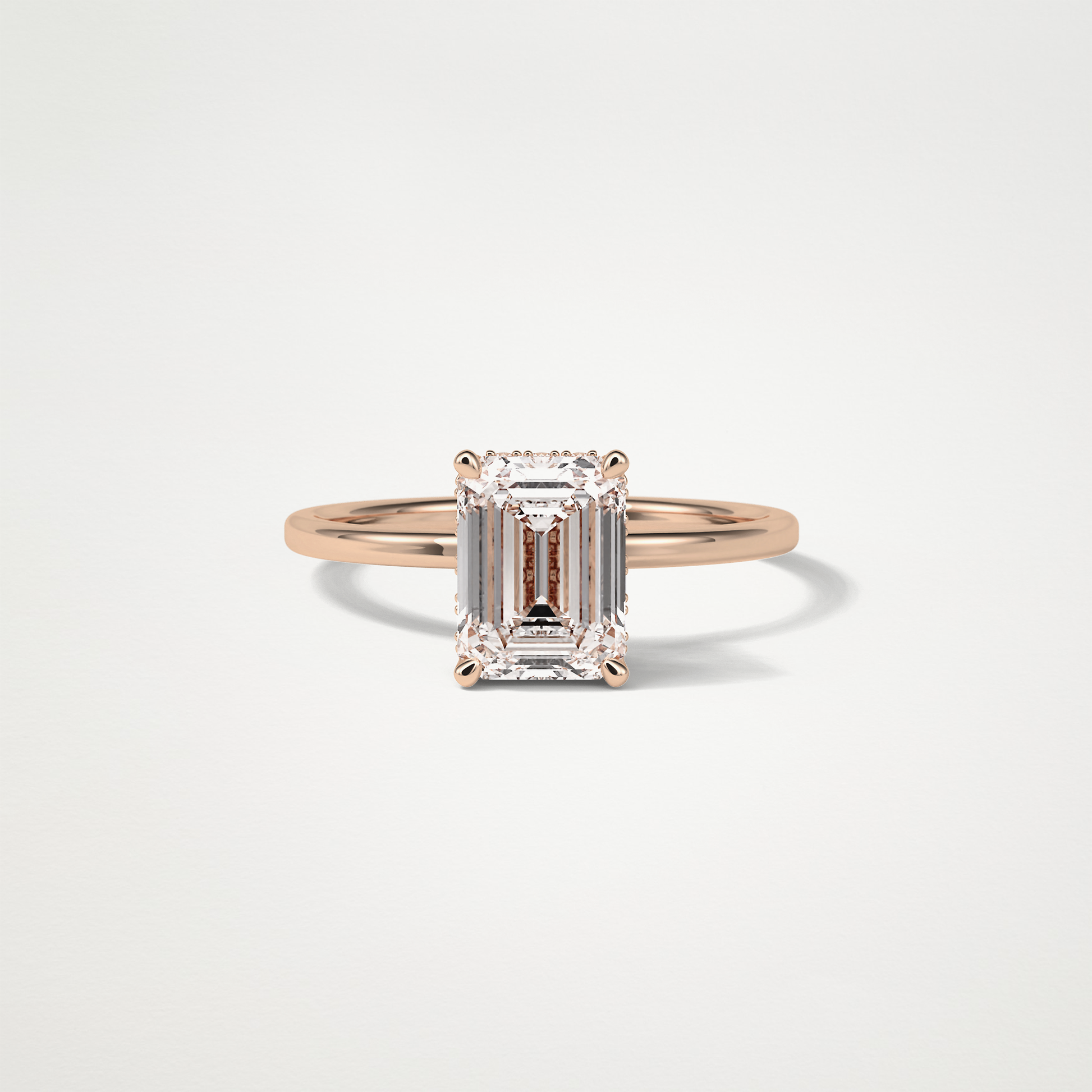 Emerald Hidden Halo Engagement Ring – 1.33 CT Lab-Created Brilliance in 10K/14K/18K Gold
