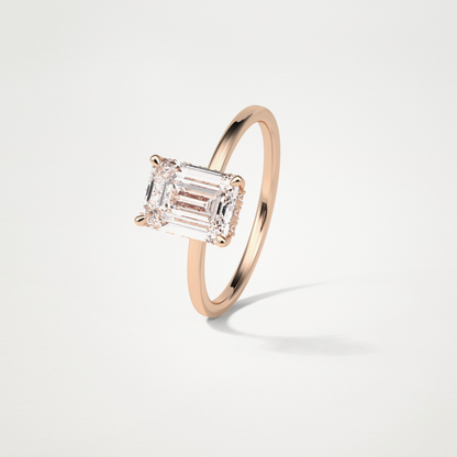 Emerald Hidden Halo Engagement Ring – 1.33 CT Lab-Created Brilliance in 10K/14K/18K Gold
