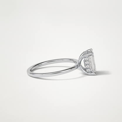 Emerald Hidden Halo Engagement Ring – 1.33 CT Lab-Created Brilliance in 10K/14K/18K Gold