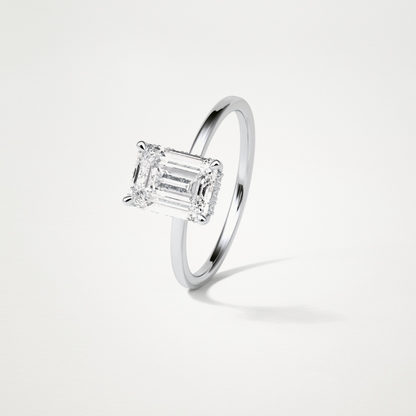 Emerald Hidden Halo Engagement Ring – 1.33 CT Lab-Created Brilliance in 10K/14K/18K Gold
