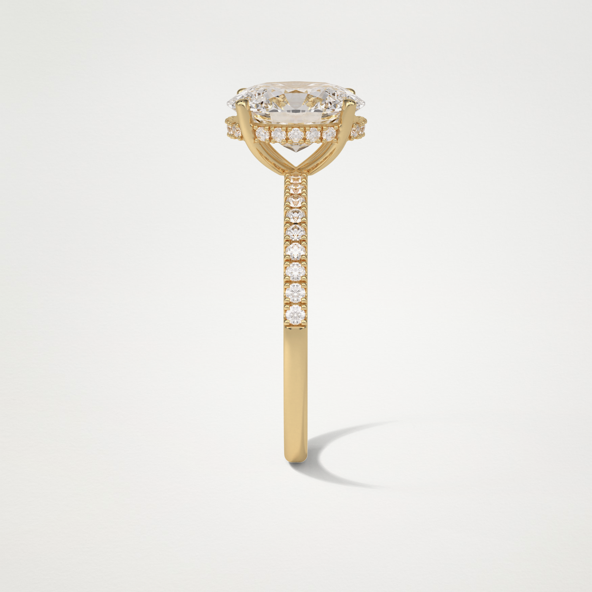 Oval Hidden Halo & Pave Engagement Ring – 2.72 CT Lab-Created Brilliance in 10K/14K/18K Gold