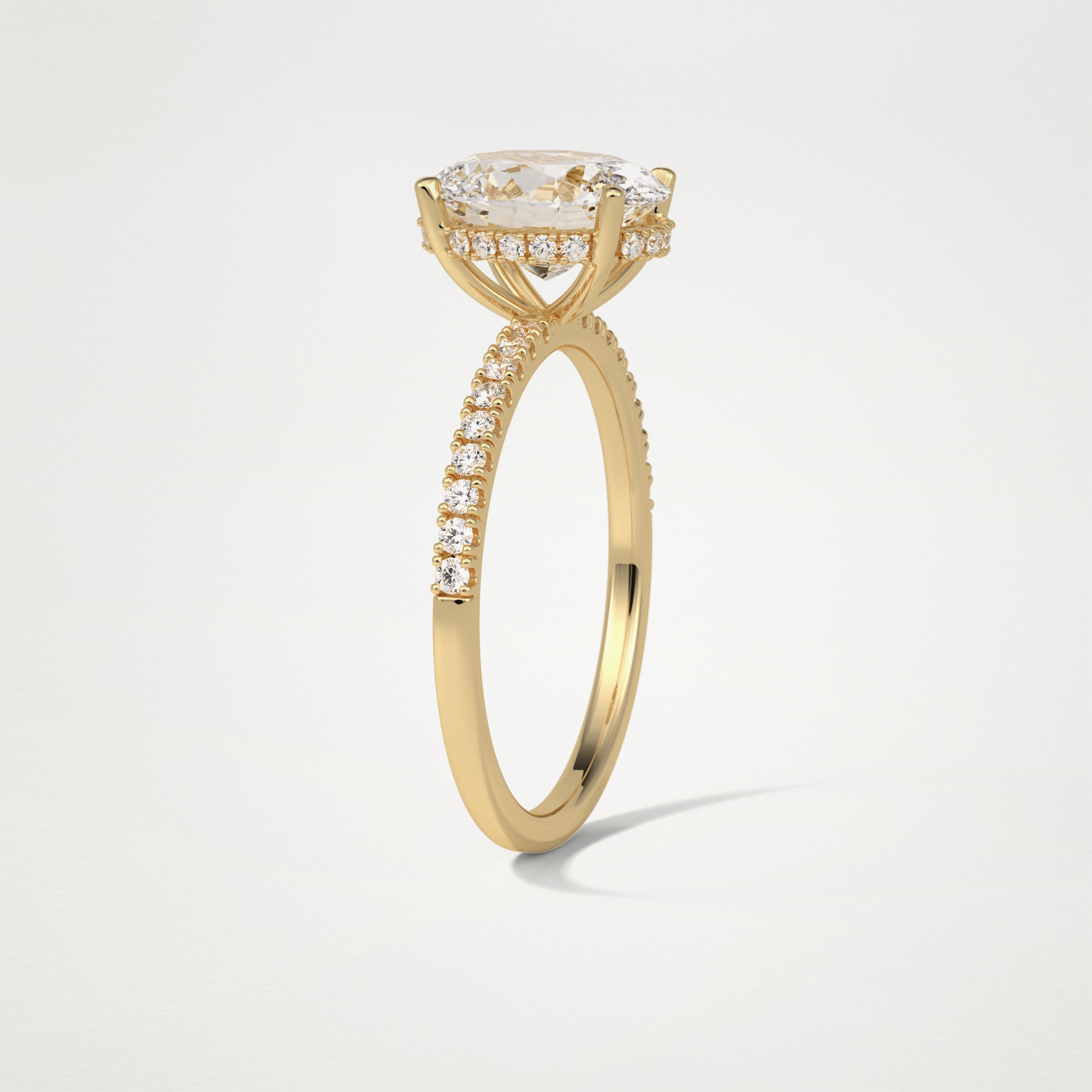 Oval Hidden Halo & Pave Engagement Ring – 2.72 CT Lab-Created Brilliance in 10K/14K/18K Gold