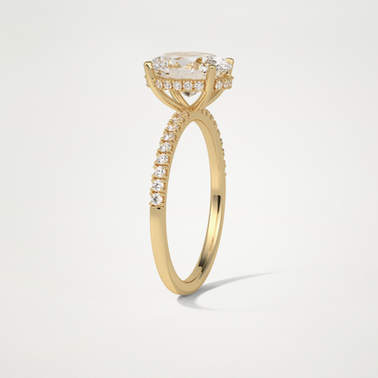 Oval Hidden Halo & Pave Engagement Ring – 2.72 CT Lab-Created Brilliance in 10K/14K/18K Gold