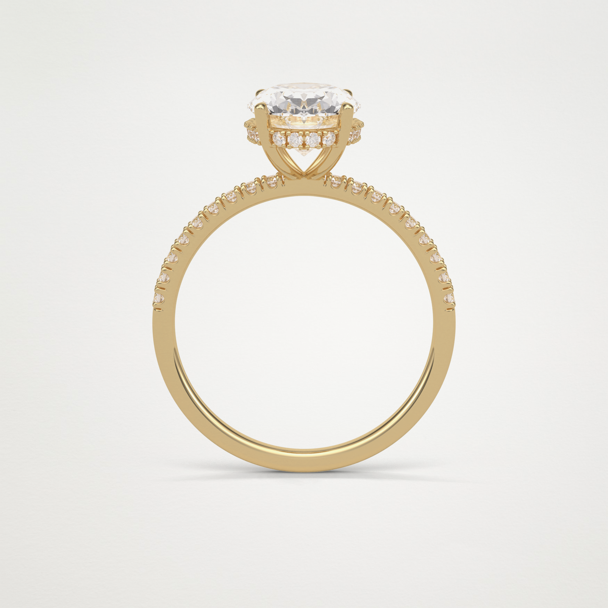 Oval Hidden Halo & Pave Engagement Ring – 2.72 CT Lab-Created Brilliance in 10K/14K/18K Gold