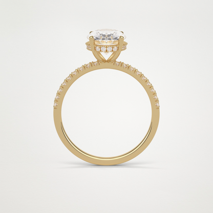 Oval Hidden Halo & Pave Engagement Ring – 2.72 CT Lab-Created Brilliance in 10K/14K/18K Gold